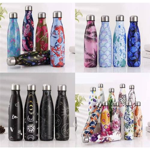 500ml Insulated Stainless Steel Thermos Thermal Mug Tumbler Sport Water Bottle For Girls Women Vacuum Flask Travel Mug Cup