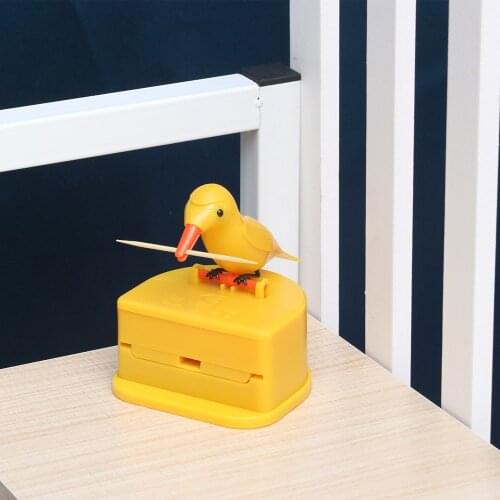 Small Bird Toothpick Box Kitchen Automatic Pop-Up Push-Type Household Toothpick Holder Animal Restaurant Toothpick Holder