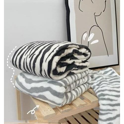 Coral Fleece Towels Set Zebra Pattern Blanket Home Bath Towels for Adults Face Towel Thick Absorbent Luxury Bathroom Towels