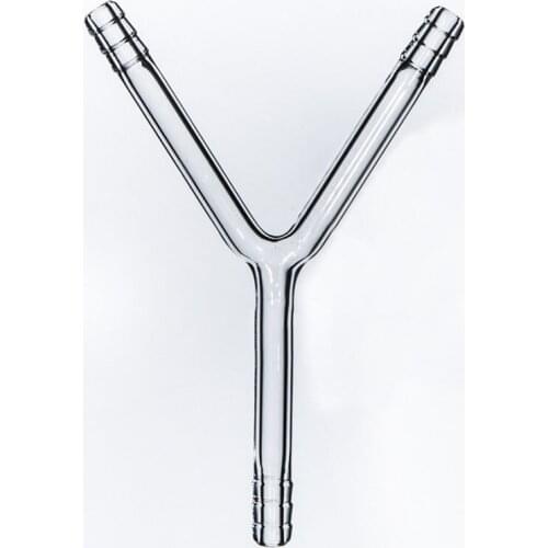 Lab Glass Y Shape Connector Tube Pipe Pagoda mouth ,Outside Diameter about 9mm