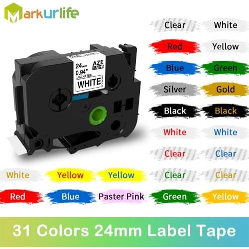 Markurlife 1 Pack 24mm Label Tape TZ-251 TZ-151 TZ-651 TZ-354 for Label Printer 0.94 Inch Laminated Tape for Label Maker