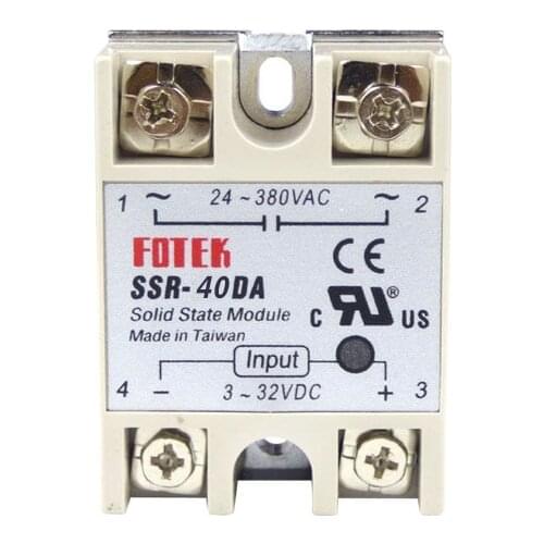 1pcs Solid State Relay Module SSR-40DA 25A /250V 3-32V DC Input 24-380VAC Output