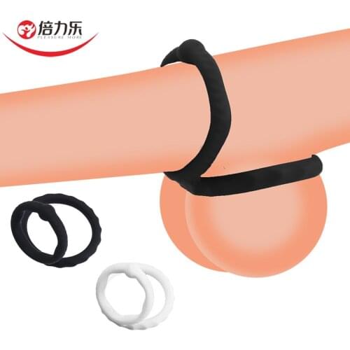 Male Penis Ring Delay Ejaculation Cock Ring Dick Chastity Lock Liquid Silicone Penis Enlargement Adult Sex Toys for Men Sex Ring