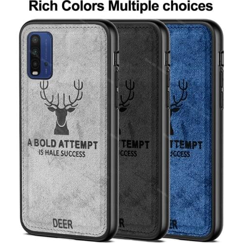 Fabric Soft Silicone Case for Xiaomi Redmi 9T Deer Pattern Cloth Cover for Redmi 9t 9 t t9 redmi9t xiomi Coque