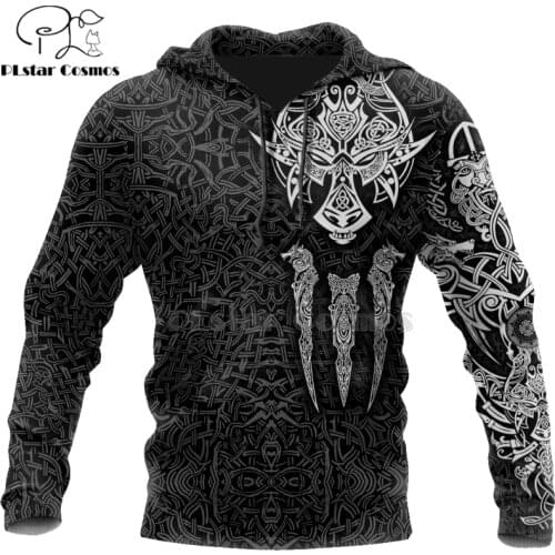 PLstar Cosmos Viking Warrior Tattoo New Fashion Tracksuit casual 3D Print Zipper/Hoodie/Sweatshirt/Jacket/Mens Women style-45