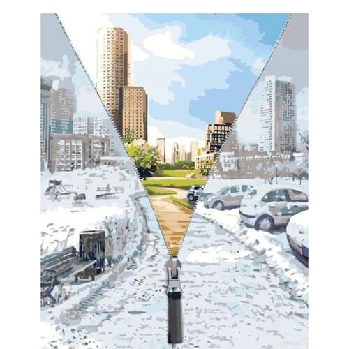 PhotoCustom Acrylic Painting By Numbers Landscape DIY Paint By Numbers On Canvas Handpaint 60x75cm Frameless Draw Number