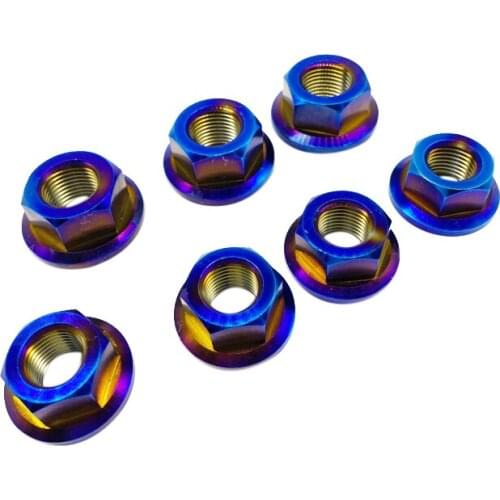 Titanium alloy Titanium flange nut Bicycle motorcycle Titanium nut M10 / M12 / M14 / M16 DIN6926 custom high quality