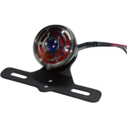 Motorcycle Tail light Taillight Rear Liense Plate Grill Blue Lens Brake Holder For Harley Custom