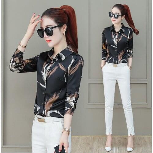 Blouse Women 2021 Spring Autumn Chiffon Shirt Long-Sleeved Shirt Womens Shirt Vintage Shirt Blusas Mujer De Moda