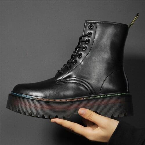 Women Boots Winter Warm Fur High Quality Genuine Leather Chunky Heel Ankle Shoes Waterproof Snow Boots Black Boots