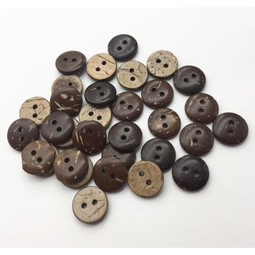 100pcs 13mm Sewing Round 2 Holes Natural Coconut Shell Buttons Garment Clothes Accessories Embellishments