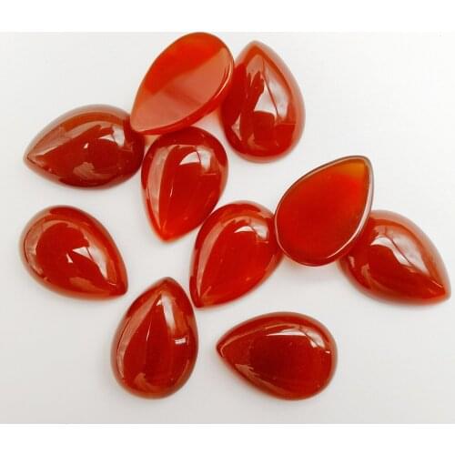 18x13MM Red Carnelian Bead Teardrop CAB Jewelry For Woman Gift Making (10 pcs/lot) H122