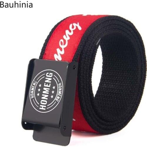 2021New Bauhinia110*3.8CM Tide Brand Canvas Belt Leisure Outdoor Youth High Quality Woven Belt