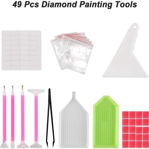 49PCS) Diamond Painting Tool, Pallet tweezers pen glue,Reusable Tools, Diamond Painting Accessories kit