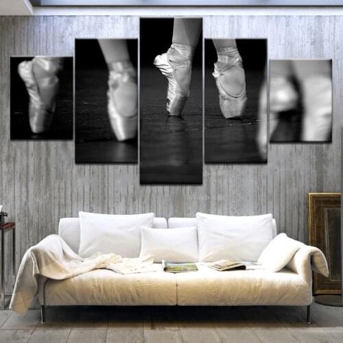 5Panel HD Printed Ballet dancing shoes wall posters Print On Canvas Art Painting For home living room decoration