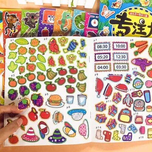 8 Books Paste Stickers Contains Baby Puzzle Early Education Books Enlightenment Game Toys for Children 0-3 Years Old Stationery