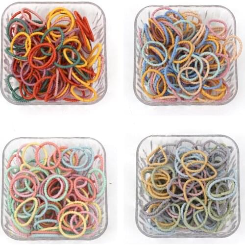 AHB 100pcs Colorful Hair Rings Hair Accessories Headbands DIY Hair Bows Supplies Handmade Crafts Material Head Decoration