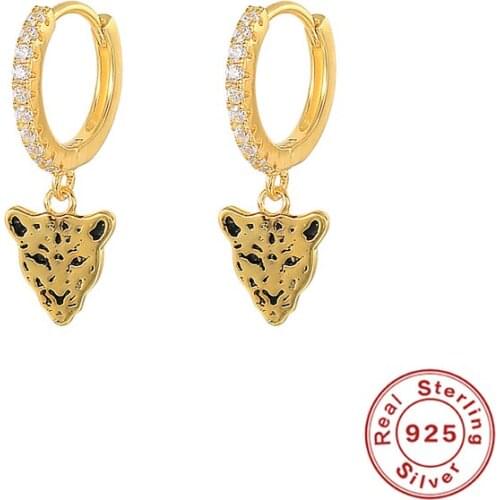 Aide 925 Sterling Silver Animal Hoop Earrings For Women Pendientes Zircon Piercing Huggie Earrings Luxury Jewelry Joyero as Gift