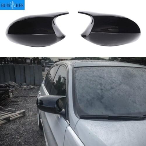2xMirror Cover E90 Car Side Door Rearview Side Mirror Cover Cap For BMW E90 E91 2005-2007 E92 E93 2006-2009 M3 Style E80 E81 E87
