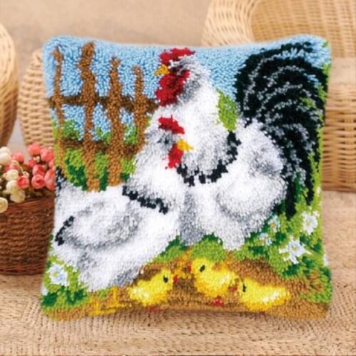 Wild Animal Cushion Latch Hook Kit Pillow Mat DIY Craft Flower 42CM 42CM Cross Stitch Needlework Crocheting Cushion Embroidery