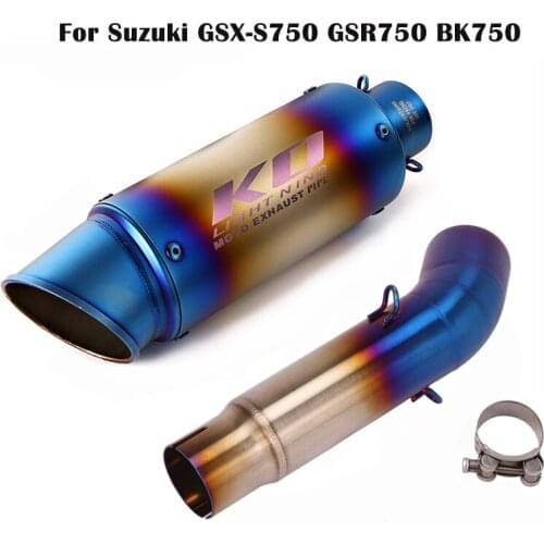 For Suzuki GSX-S750 GSR750 BK750 Exhaust Muffler Tube Escape Tips Mid Connect Link Pipe Motorcycle Blue System