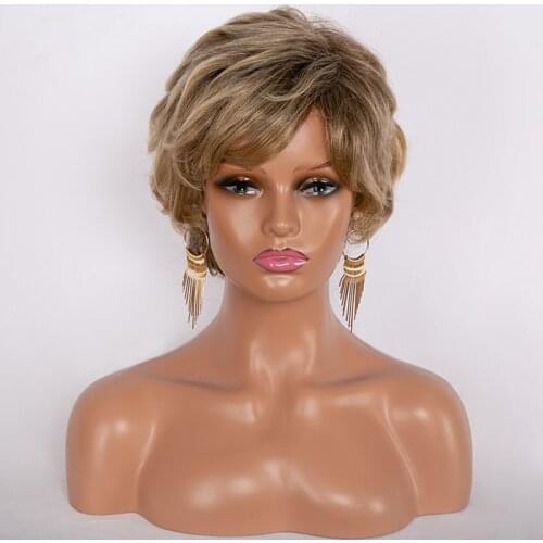 Gres Ombre Wave Women Hairpieces High Temperature Fiber Lady Toupee Gredient Synthetic Hair Wigs