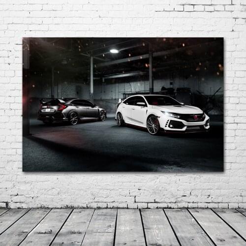 Honda Civic Type R Dream Car Sport Car Wall Art Posters Fabric Print Canvas Paintings for Living Room Decoration