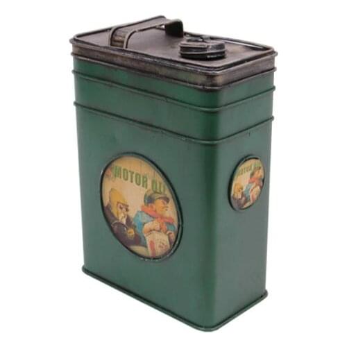 Fuel Canister Piggy Bank Metal Vintage Decor Trinket Miniature Gift Nostalgic Handmade Hand Painted Art Quality Home Room Decors