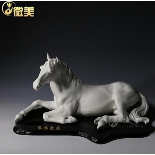 Dehua ceramic quiet a Feng Shui horse ornaments crafts decoration new house