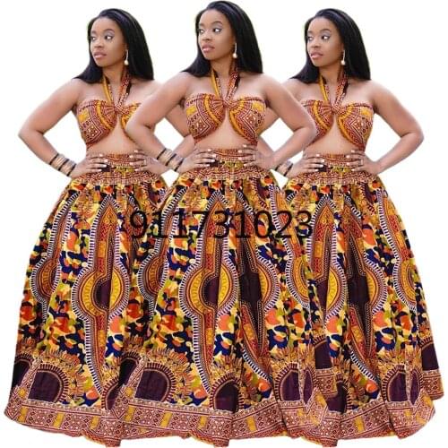 2 Piece Set Summer Polyester Sleeveless Tops And Skirt African Dresses For Women Sexy Slim Dress Office Lady Africa Clothing