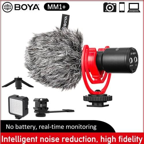 BOYA BY-MM1+ smartphone Microphone Condenser wireless Mic for iphone Android mobile DSLR Camera Youtube Vlogging Video Recording