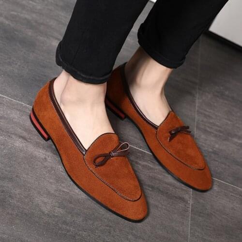 Suede Loafers Men Tassel Moccasins Man Casual Flats Mens Dress Shoes Italian cow Leather Slip On Shoes men Luxury big size 48