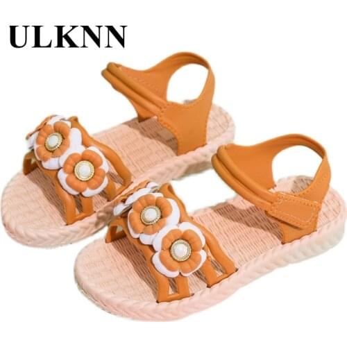ULKNN Fashion Girls Sandals Beach Shoes The New Summer 2021 Students Children 3 To 6 Years Old Princess Five Little Girl Shoes