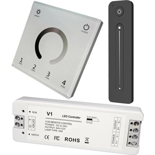 New Led Strip Dimmer 220V High Voltage Input Wall Touch Panel 2.4G RF Wireless Dimming Single Color String Tape Ribbon Dim