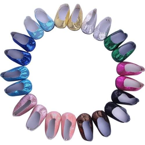 NEW 11 different styles Sparkling little shoes fit for 18 inch doll cute shoes Christmas gift