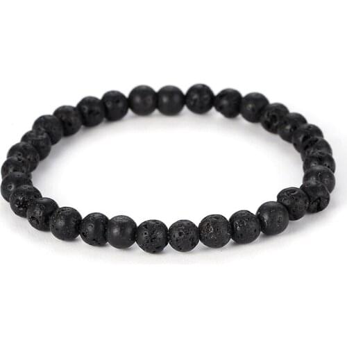 New Natural Stone Beads Bracelets For Women Vintage Design Volcanic Rock Beaded Strand Bracelet Men Jewelry Gifts Dropshipping