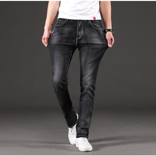 2020 New Arrival Stretch Solid Jeans Men Causal Pants Plus Size 42 44 46 Men Jeans Pants