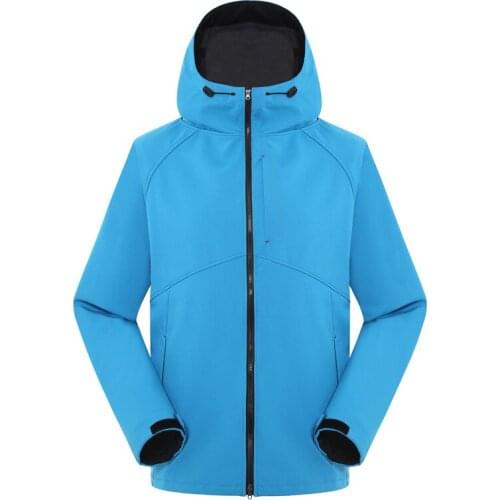 Solid Hooded Long Sleeve Fleece Waterproof Hunting Camping Coat Outdoor Sport Windproof Clothing Fishing Hiking Jackets