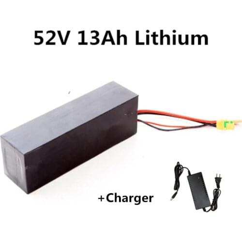 Rechargeable 14S 52V 13Ah Lithium li ion battery pack with BMS for ebike electric bicycle e-scooter+2A charger