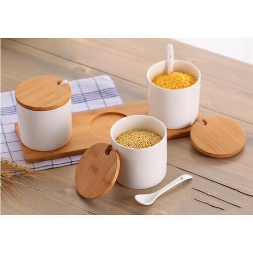 Multicolor 3pcs/set Ceramic seasoning box salt cans Seasoning bottle Seasoning cans home with Special Sales Kitchen Supplies