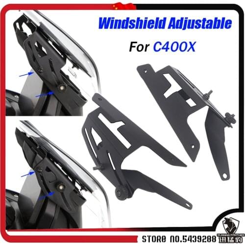 Black For BMW C400X C 400 X C400 X Motorcycle Windscreen Adjusters stand CNC Windshield Bracket fits Windshield adjustable