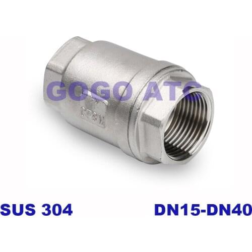 H12 threaded vertical check valve Water 304 stainless steel 4' 6' sub-DN15-40 spring type one-way check valve