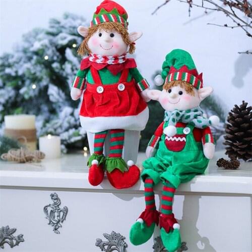 Christmas Decorations Shopwindow Leggy Elf Shaped Doll Doll Desktop Decor Decorative Artware for Home Cafe Shops
