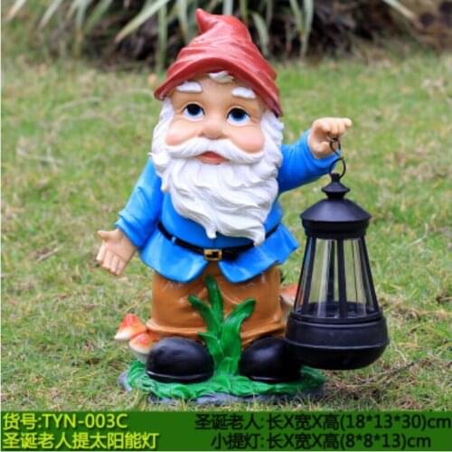 Hand Landscape dwarf cartoon elf sculpture solar lamp villa garden Santa for Christmas A little Christmas