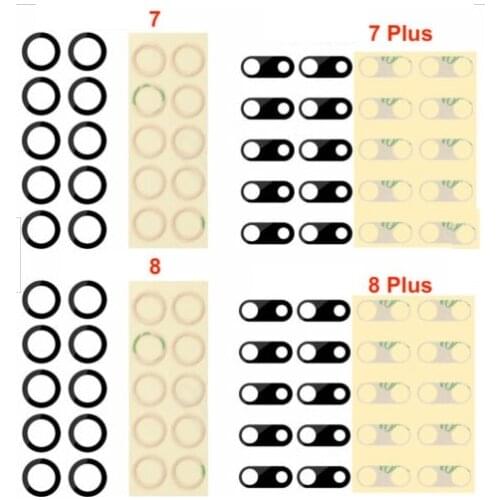 50PCS For iPhone 8 7 6S 8G PLUS X XS MAX XR Rear Back Camera Glass Lens with Sticker Replacement Parts