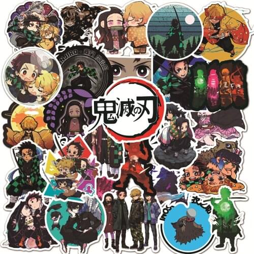 10/30/50/100PCS Anime Demon Slayer Kimetsu no Yaiba Stickers Decals Graffiti Suitcase Freezer Laptop Motorcycle Kid Sticker Toy