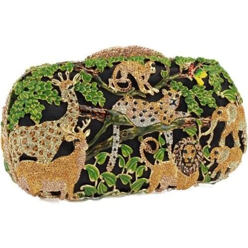 Bee In Fly Rain Forest Jungle Women Crystal Animal Zoo Evening Bags Ladies Diamond Party Handbag Bridal Wedding Clutch Bag