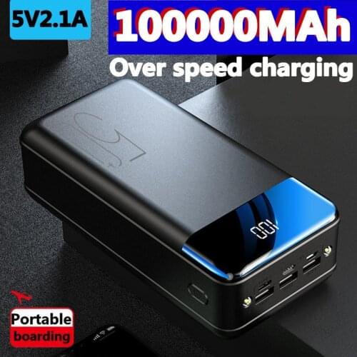 2021 new genuine fast charging 100000mah /98000mah power bank large capacity mobile power universal 5v2.1a fast charging