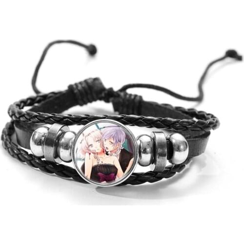 SONGDA Japan Anime Diabolik Lovers Leather Bracelet Komori Yui Ayato Sakamaki Syu Sakamaki Reiji Charm Bracelet Cuff Decoration
