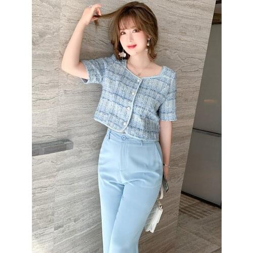 High quality The woven flowers brought a single-breasted short jacket women new summer